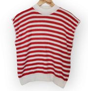 Vintage Diversity Petite Red and White Striped Knit Shirt