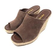 suede espadrille wedge mules, made in Italy, size 40.5 NWOT