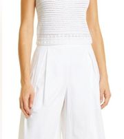 Vince Crochet Square Neck Cropped Tank in White Sizes Large