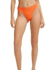 New Good American Jacquard Better Bikini Bottom in Orange Cream Neon Orange