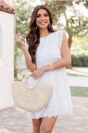 White Eyelet Romper Dress 