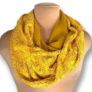 Scarf Golden Yellow Infinity Floral Detail Lace Lightweight Circle Spring Boho