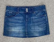 American Eagle Outfitters Denim Micro Mini Skirt Blue 6 Y2K