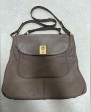 J Crew Grey Taupe crossbody bag flip top latch