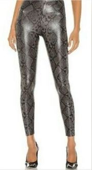 7 For All Mankind Faux Leather Snakeprint Leggings
