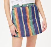 Tommy Jeans Skirt Denim Striped Multicolored Mini Sz 26