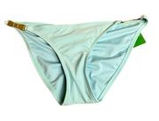 kate spade Ice Blue Gold Embellishment Scrunch Butt Bikini Buttoms