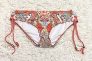 Antonio Melanie Paisley Tie Bikini swim Bottoms Orange Medium