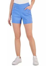 I.N.C. INTERNATIONAL CONCEPTS Women's Curvy Mid Rise Pull-On Shorts Blue