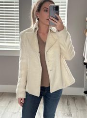 Jeans Ivory Fur Double Breasted Coat