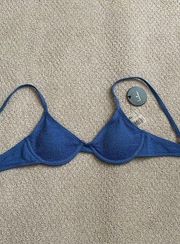 Brand new never worn, blue bikini top! Xsmall with clasp and adjustable straps