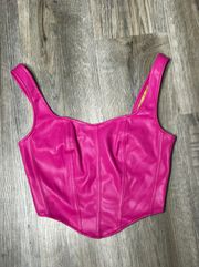 Pink Faux Leather Corset Top NWT