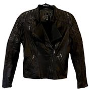 Aqua Leather Moto Jacket