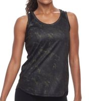 Tek Gear Tank Top Size Small Black Green Camo Design Print activewear Dry Tek