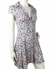 LF Rumor Boutique Floral Collared Button Up Fit and Flare Mini Dress NWT