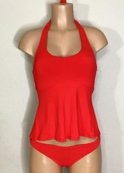 New. Robin Piccone fiery red tankini set. XS-top/S-bottom. Retails $215