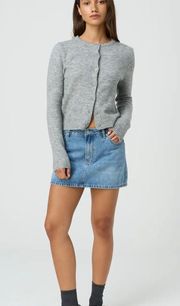 Low Rise Denim Mini Skirt