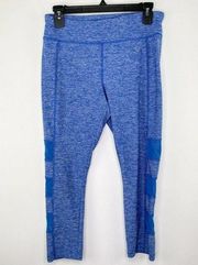 Vogo Athletica Leggings Women Medium Heather Blue Mesh Cropped Capri Stretch