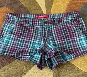 y2k Vintage Low Rise Pocket Flap Plaid Mini Shorts Junior’s Size 7