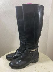 Antonio Melanie Knee High Black Leather boots Size 6.5