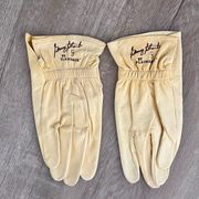 GEORGE STRAIT By  Limited Yellow Leather Gloves Size S Vintage Mint