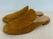 Brown Suede Slip On Flats Mules