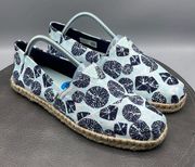 Toms  Shoes Womens Deconstructed Alpagarta Slip On Flats Casual Blue Size 10