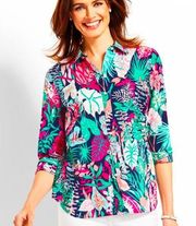 Talbot's The Classic Casual Shirt in Jungle Botanical Size Petite XL