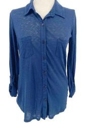 Splendid Long Sleeve Collared Button Up Roll Up Sleeves (Sz S)