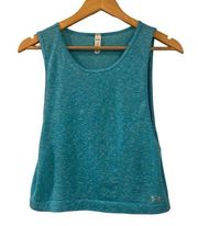 Under Armour Cropped Tank Top Muscle Top Size XS Teal Blue Women’s Athletic Gym