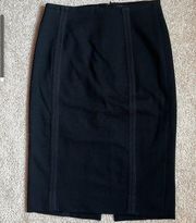 White House Black Market Tailored Knee Length Black Pencil Skirt   Size 0