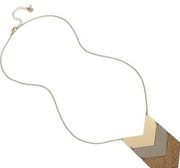 Robert Lee Morris Soho Large Chevron Mixed Pendant Long Necklace