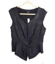 Drew Dakota Top Knotted Front Form Fitting Suede Feel Vest Tank Top Size L