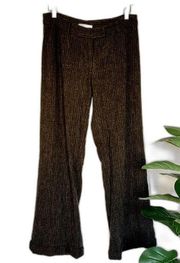 Nanette Lepore Vintage Wide Leg Dress Pants Pinstripe Womens Size 8 Knit Brown