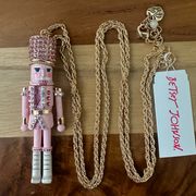 NWT  womens Nutcracker Pendant Long Necklace pink