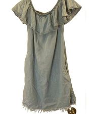 Beach lunch lounge off shoulder Chambray Women’s Dress Size S