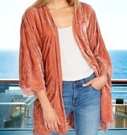 Jonny Was Axel Velvet Kimono/Jacket Burnt Sienna Embroidered NWT oversized RARE