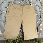 Khaki Shorts Bermuda Chino New York and Co Womens 4