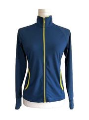 Slazenger Blue Yellow Trim Zip Front Pockets Golf Active Workout Jacket Size XS