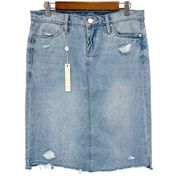 NEW Blank NYC Womens 26 Faithful Distressed Big Reveal Denim Skirt Straight