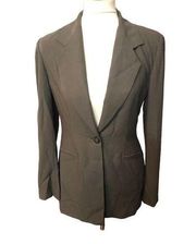 Cache 100 percent wool olive green one button front blazer fully lined size 2 NW