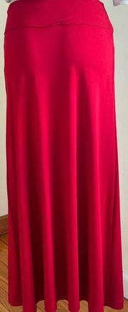 Collection Pretty Red Maxi Long Skirt SZ M. Zip On Side Gr…