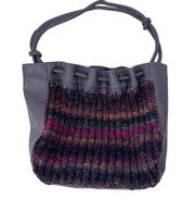 Purple Knit Large Hobo Bag