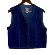 Cherokee VTG 90s medium blue denim vest women’s small