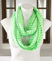 Steve Madden Infinity Scarf Green Grey Stripe