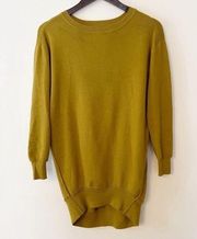 Anthropologie Saturday Sunday Tunic Sweater Pullover Ribbed Hem Size XS Green