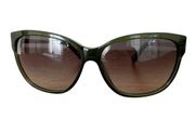 Ralph Lauren Brown Frame Lenses Oversized Cat Eye Sunglasses Green Women's