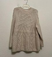 For the republic, chunky fisherman, creamy, beige sweater, size large