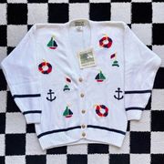 NWT Vintage Charter Club Nautical Cardigan L