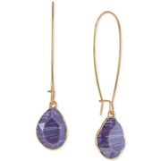 Style & Co Stone Linear Drop Earrings in Gold/Purple MSRP $15 NWT